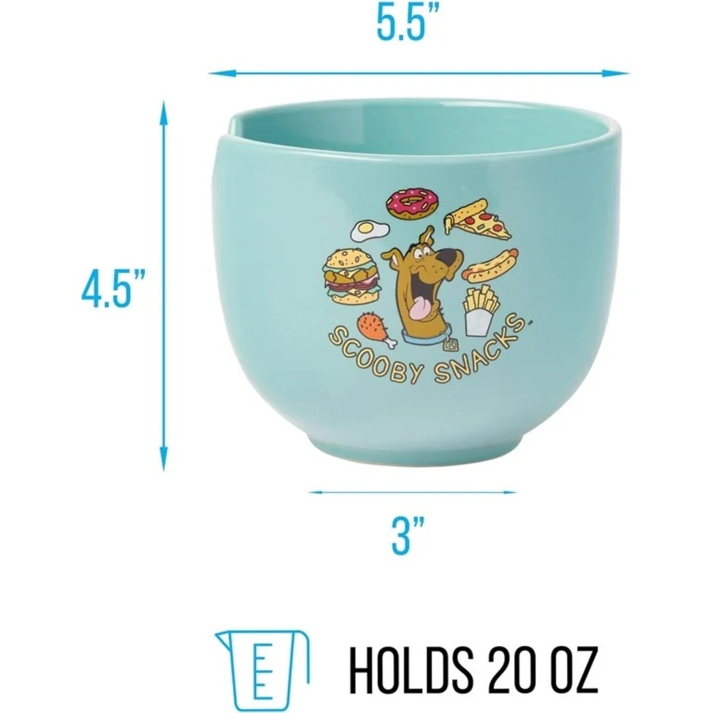 Scooby Doo Snacks Ceramic Bowl with Chopsticks- New - Picture 2 of 4